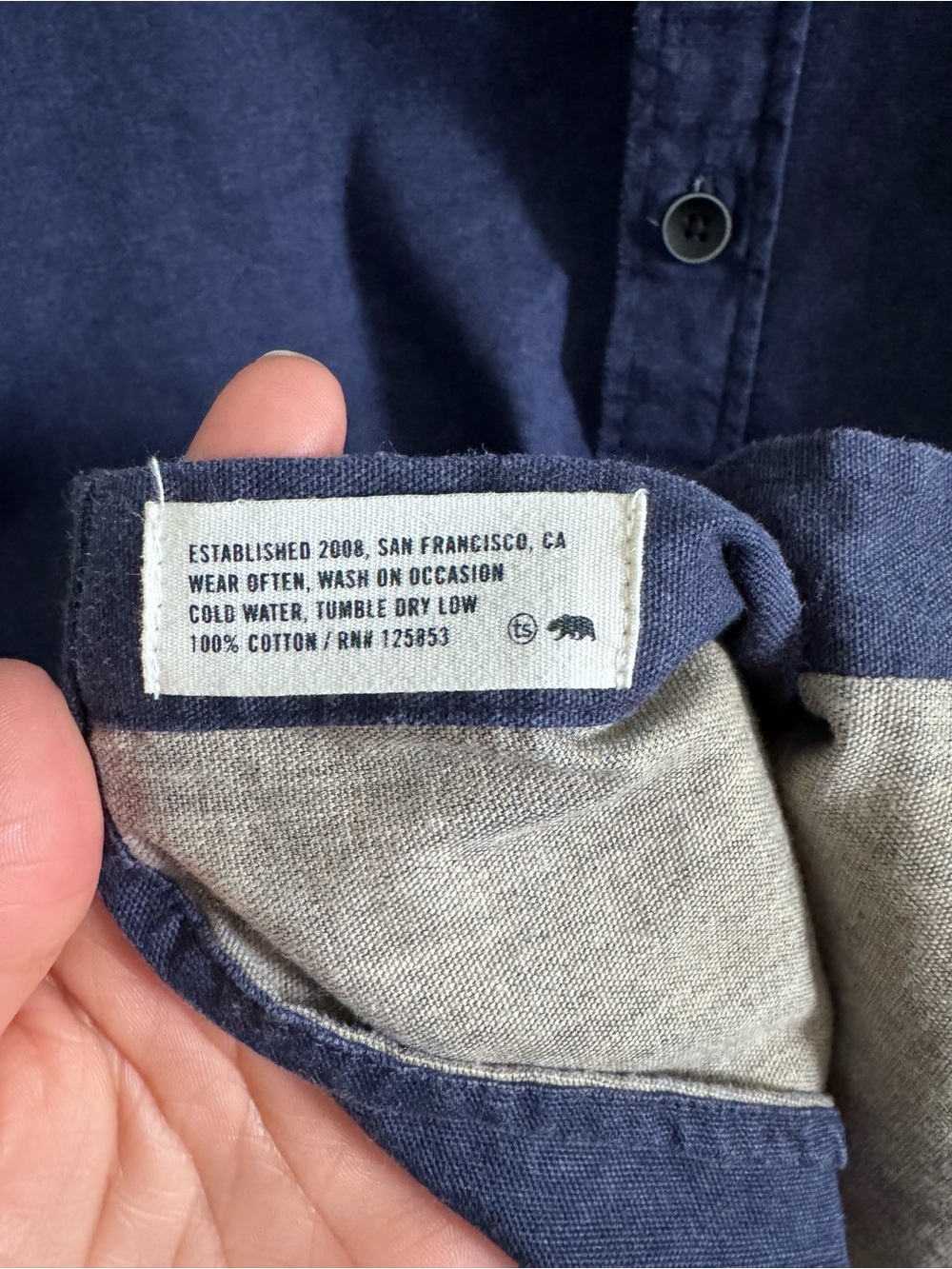 Taylor Stitch Indigo Button Down Shirt Size 40 - Picture 13 of 14
